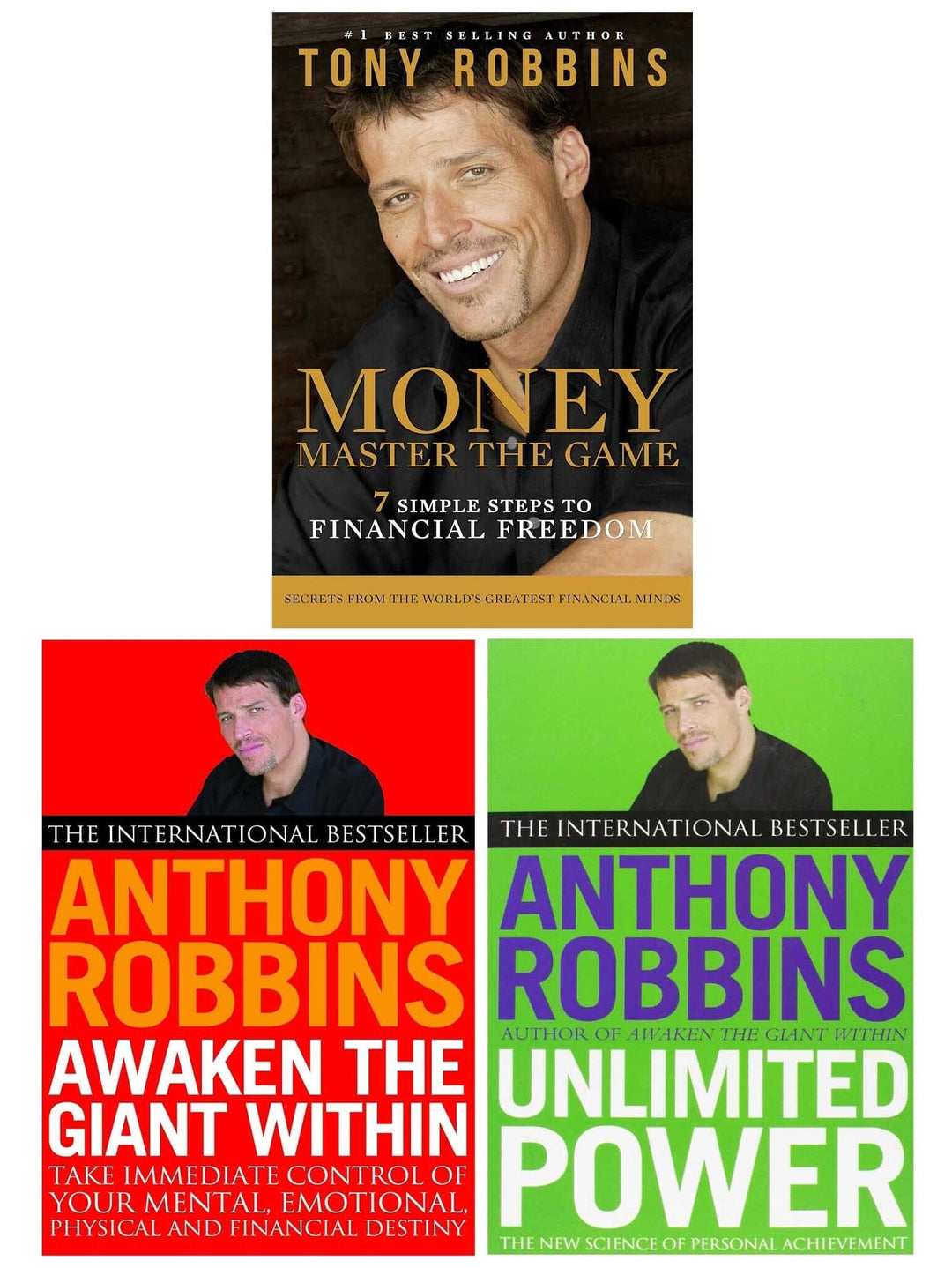 Tony Robbins Collection (Unlimited Power, Awaken The Giant Within & Money Master the Game) 3 Books Set - Non Fiction - Paperback