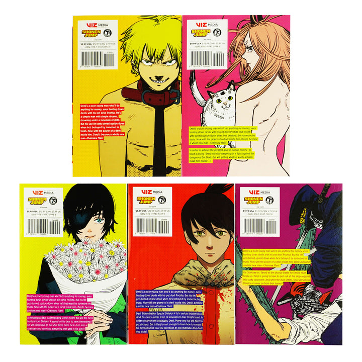 Chainsaw Man Vol. 1-5 by Tatsuki Fujimoto: 5 Books Collection Set - Manga - Paperback