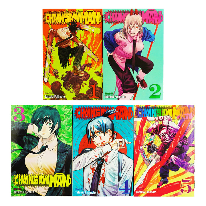 Chainsaw Man Vol. 1-5 by Tatsuki Fujimoto: 5 Books Collection Set - Manga - Paperback