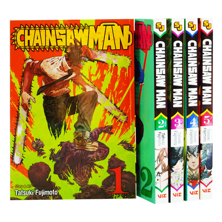 Chainsaw Man Vol. 1-5 by Tatsuki Fujimoto: 5 Books Collection Set - Manga - Paperback