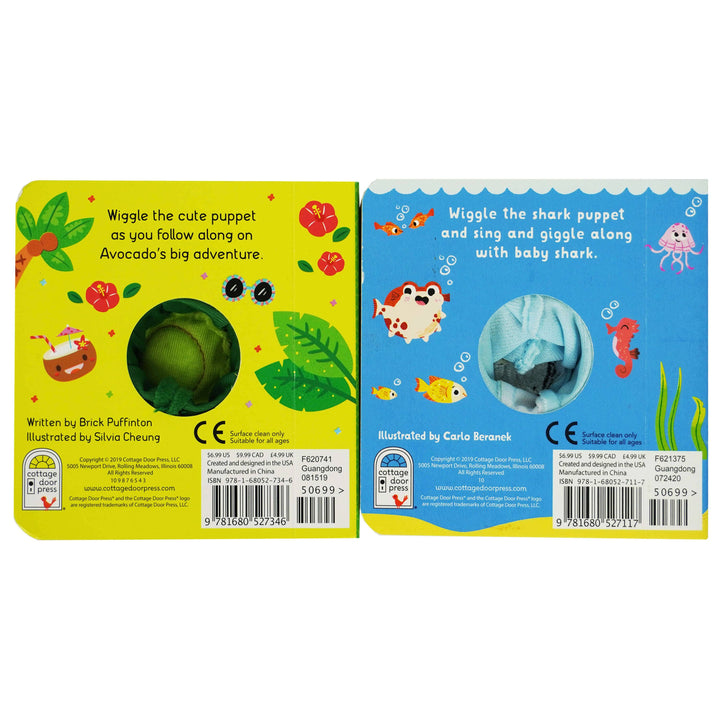 Baby Shark/Little Avocado’s Big Adventure (Pack of 2 Finger Puppet Books) - Ages 1-4 - Board Book 0-5 Cottage Door Press