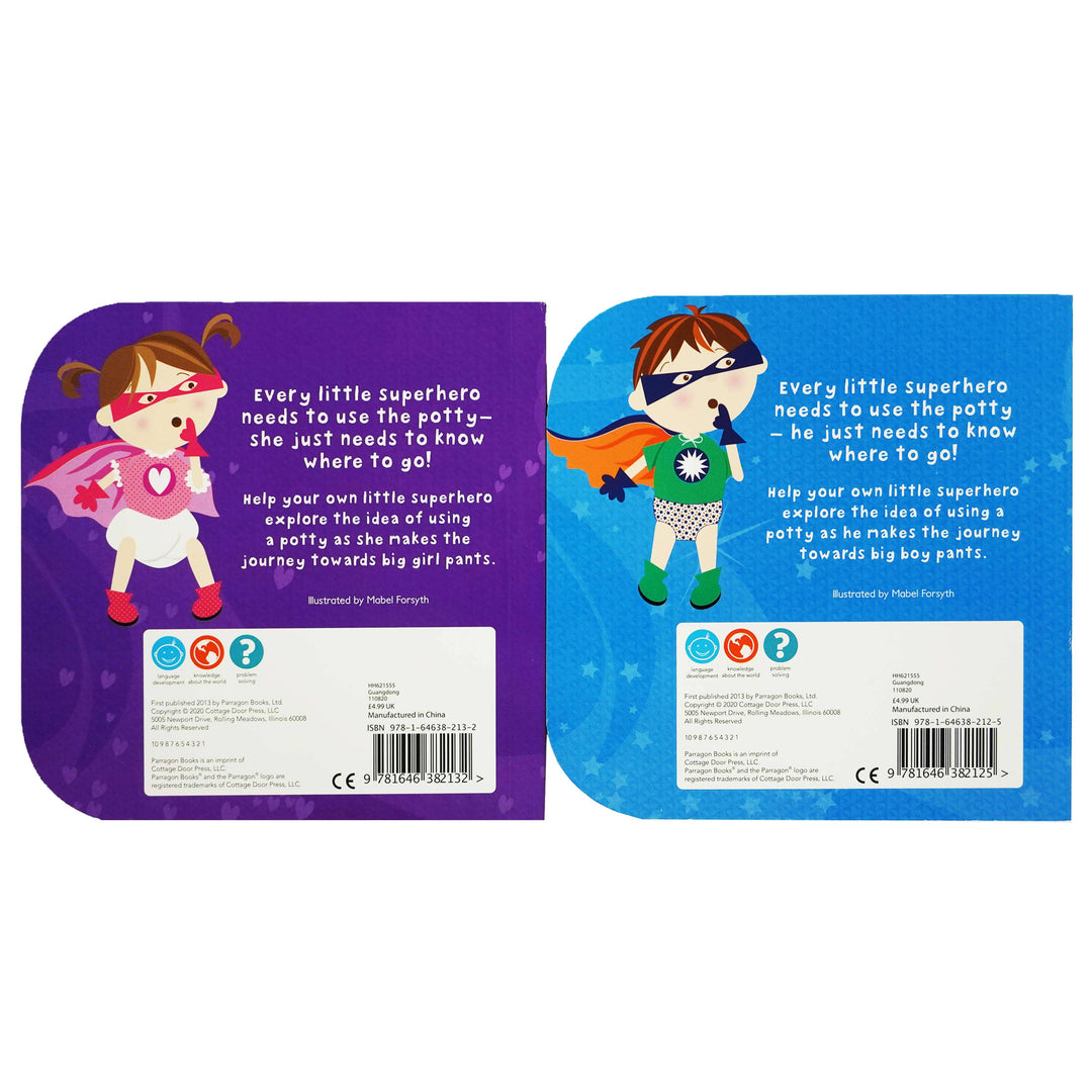 Potty Superhero: Get Ready for Big Boy & Big Girl Pants! 2 Books Set- Ages 2+ - Board Book