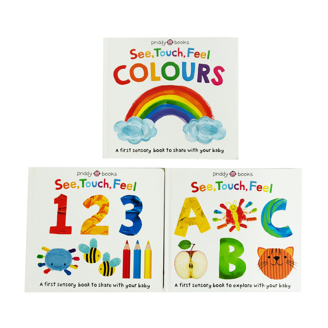 See Touch Feel Series 3 Books Collection Set (123, Colours & ABC) - Ages 0+ - Board Book