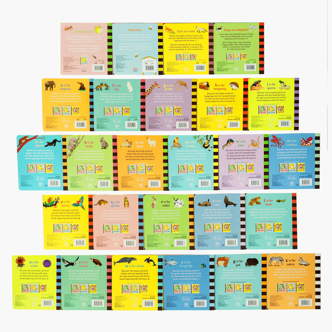 The Animal Alphabet Library Collection By DK: 26 Books Set (A To Z) - Ages 3+ - Board Book