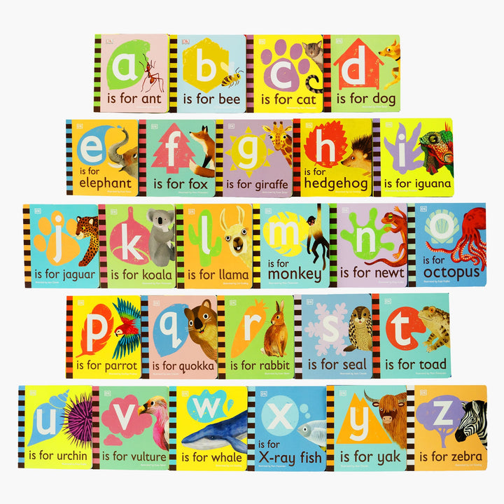 The Animal Alphabet Library Collection By DK: 26 Books Set (A To Z) - Ages 3+ - Board Book
