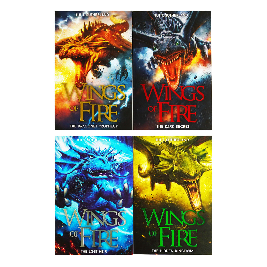 Wings of Fire Series by Tui T. Sutherland 4 Books Collection Set - Ages 8-12 - Paperback 9-14 Scholastic