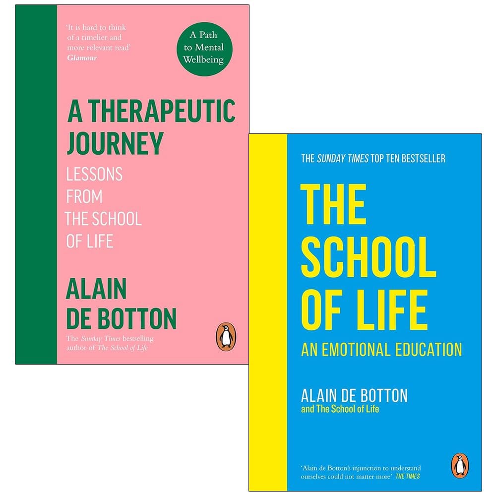 A Therapeutic Journey & The School of Life by Alain de Botton 2 Books Collection Set - Non Fiction - Paperback