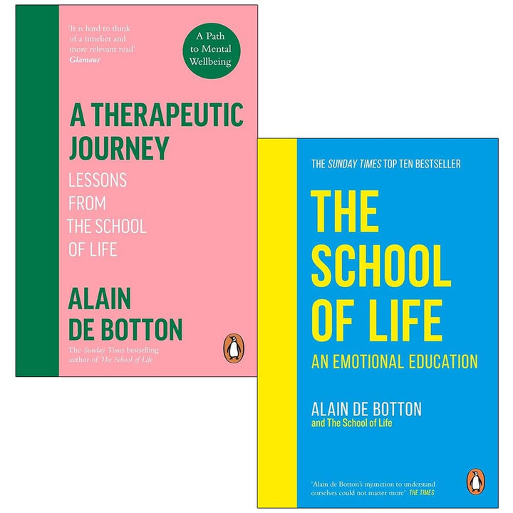 A Therapeutic Journey & The School of Life by Alain de Botton 2 Books Collection Set - Non Fiction - Paperback