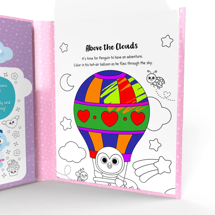Hearts, Stars, Rainbows Colouring Book With Pen Set by Igloo - Ages 3-5 - Paperback
