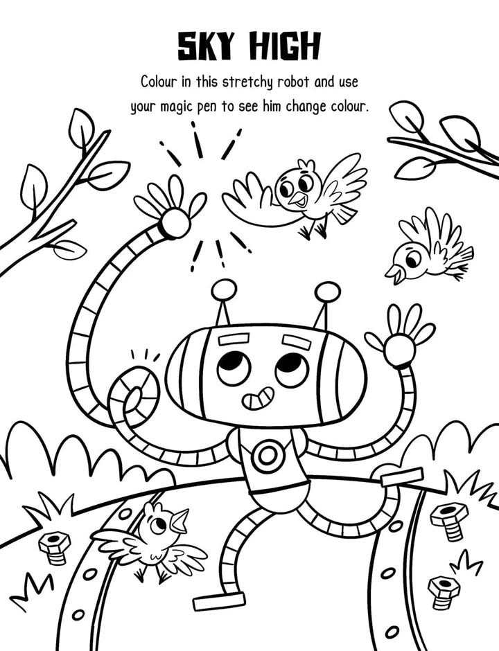 Robots, Racers, Dinosaurs Colouring Book With Pen Set by Igloo - Ages 3-6 - Paperback