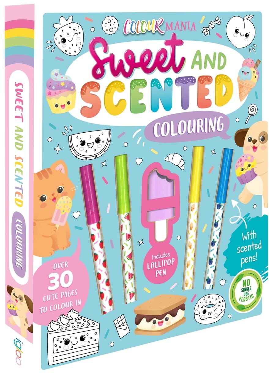 Sweet and Scented Colouring Book With Scented Pens (Includes Lollipop Pen) - Ages 3-6 - Paperback