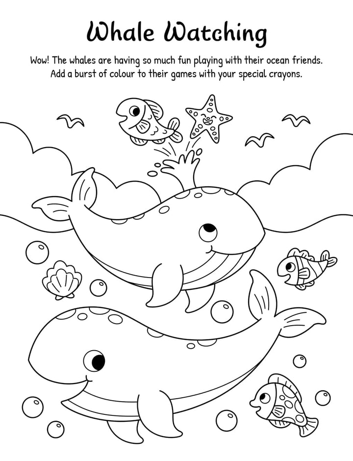 Under The Sea Colouring Book With 16 Stackable Ocean Crayons! - Ages 3-6 - Paperback