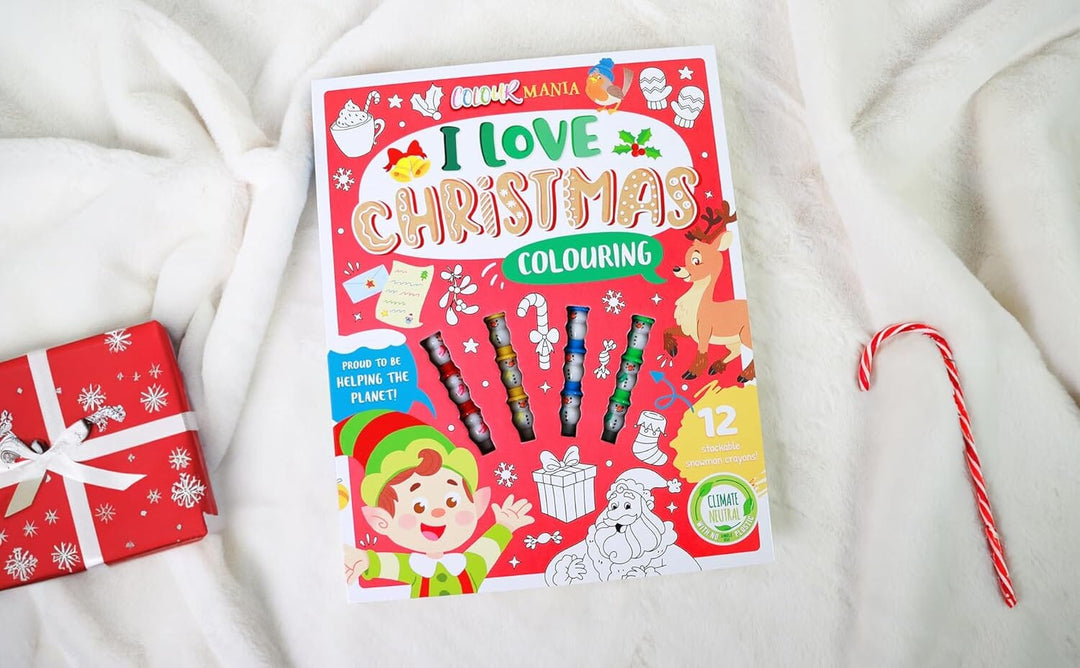 I Love Christmas Colouring Book With 12 Stackable Snowman Crayons! - Ages 3-6 - Paperback