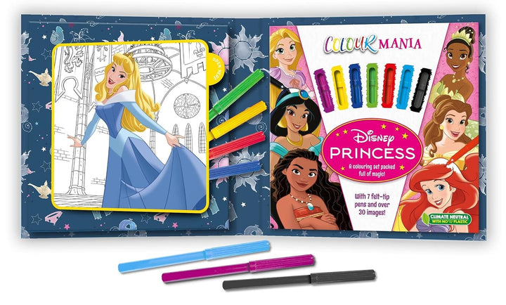 Disney Princess: Colourmania: A Colouring Set Packed full of magic with 7 felt-tip pens and over 30 images! - Ages 7-11 - Paperback