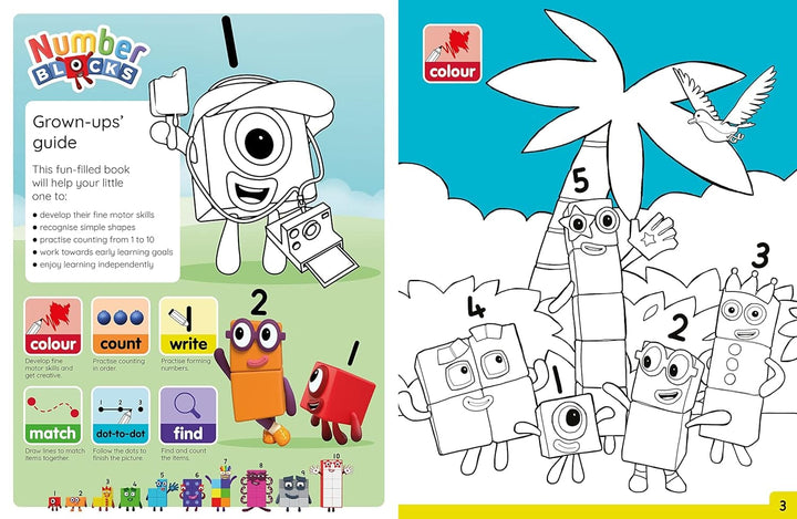 Numberblocks Colouring Fun: All Aboard For Colouring Fun! - Ages 3-6 - Paperback