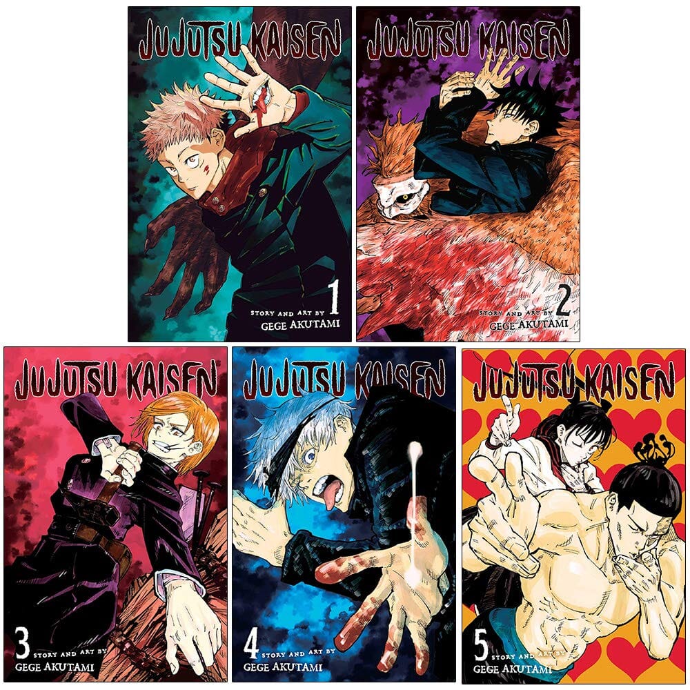 Jujutsu Kaisen by Gege Akutami: Volume 1-5 Collection 5 Books Manga Set - Ages 13-17 - Paperback
