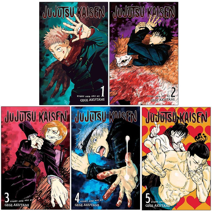 Jujutsu Kaisen by Gege Akutami: Volume 1-5 Collection 5 Books Manga Set - Ages 13-17 - Paperback