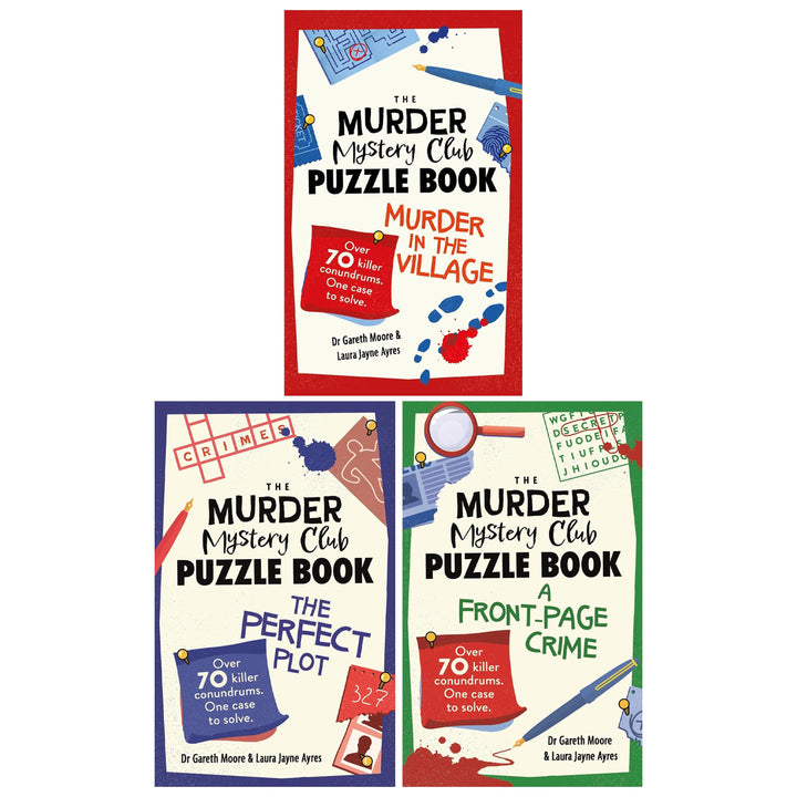 The Murder Mystery Club Puzzle Book Series by Gareth Moore & Laura Jayne Ayres 3 Books Collection Set - Non Fiction - Paperback