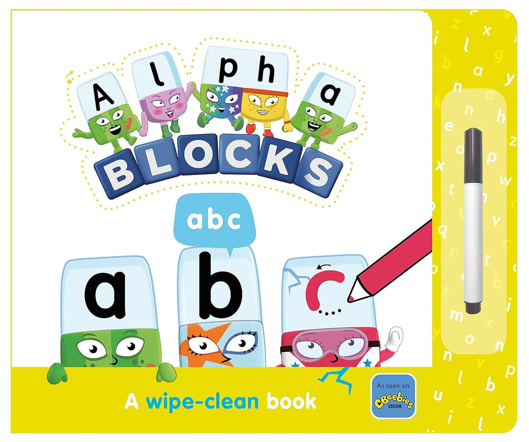 Alphablocks ABC: A Wipe-Clean Book and Pen - Learn to Write the Alphabet - Ages 3-6 - Board Book