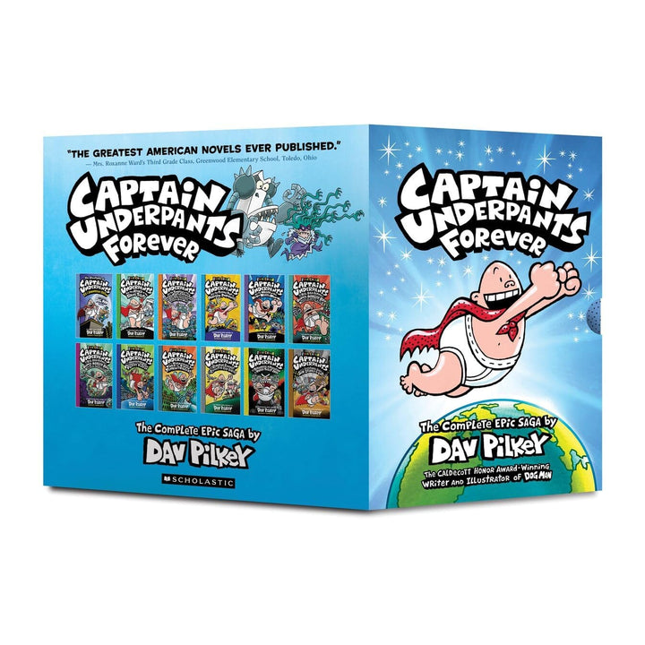 Captain Underpants Forever Full Color Series by Dav Pilkey Illustrated 12 Books Collection Box Set - Ages 7+ - Hardback