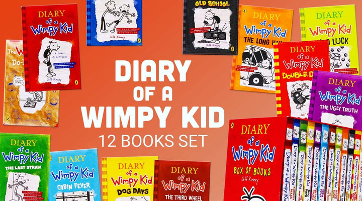 Diary of a Wimpy Kid Box of Books by Jeff Kinney 12 Book Collection Set - Ages 7-12 - Paperback 7-9 Penguin