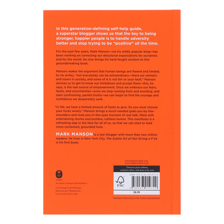 The Subtle Art of Not Giving a by Mark Manson - Non-Fiction - Hardback