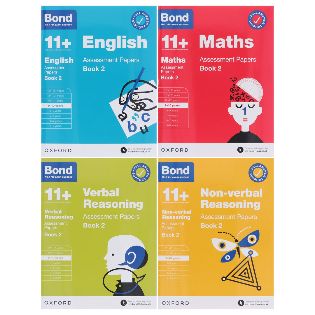 Bond 11+ Assessment Papers Book 2 (9-10 Years) 4 Books Collection by Oxford - Paperback