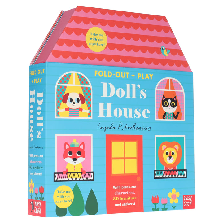 Fold-Out + Play: Doll's House: Build your own 3D house with interactive play pieces and stickers by Ingela P Arrhenius - Ages 4-7 - Board Book