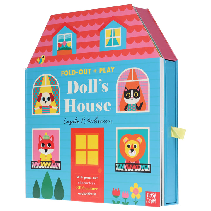 Fold-Out + Play: Doll's House: Build your own 3D house with interactive play pieces and stickers by Ingela P Arrhenius - Ages 4-7 - Board Book