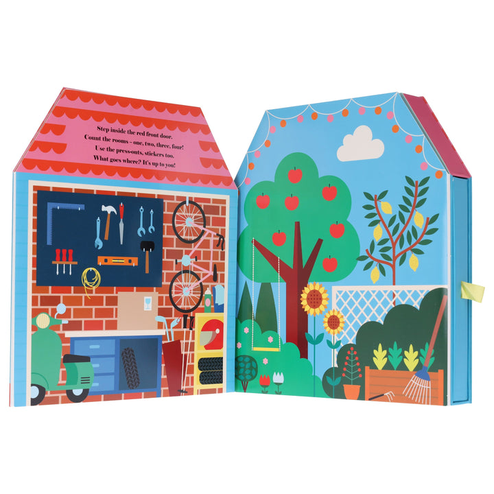 Fold-Out + Play: Doll's House: Build your own 3D house with interactive play pieces and stickers by Ingela P Arrhenius - Ages 4-7 - Board Book