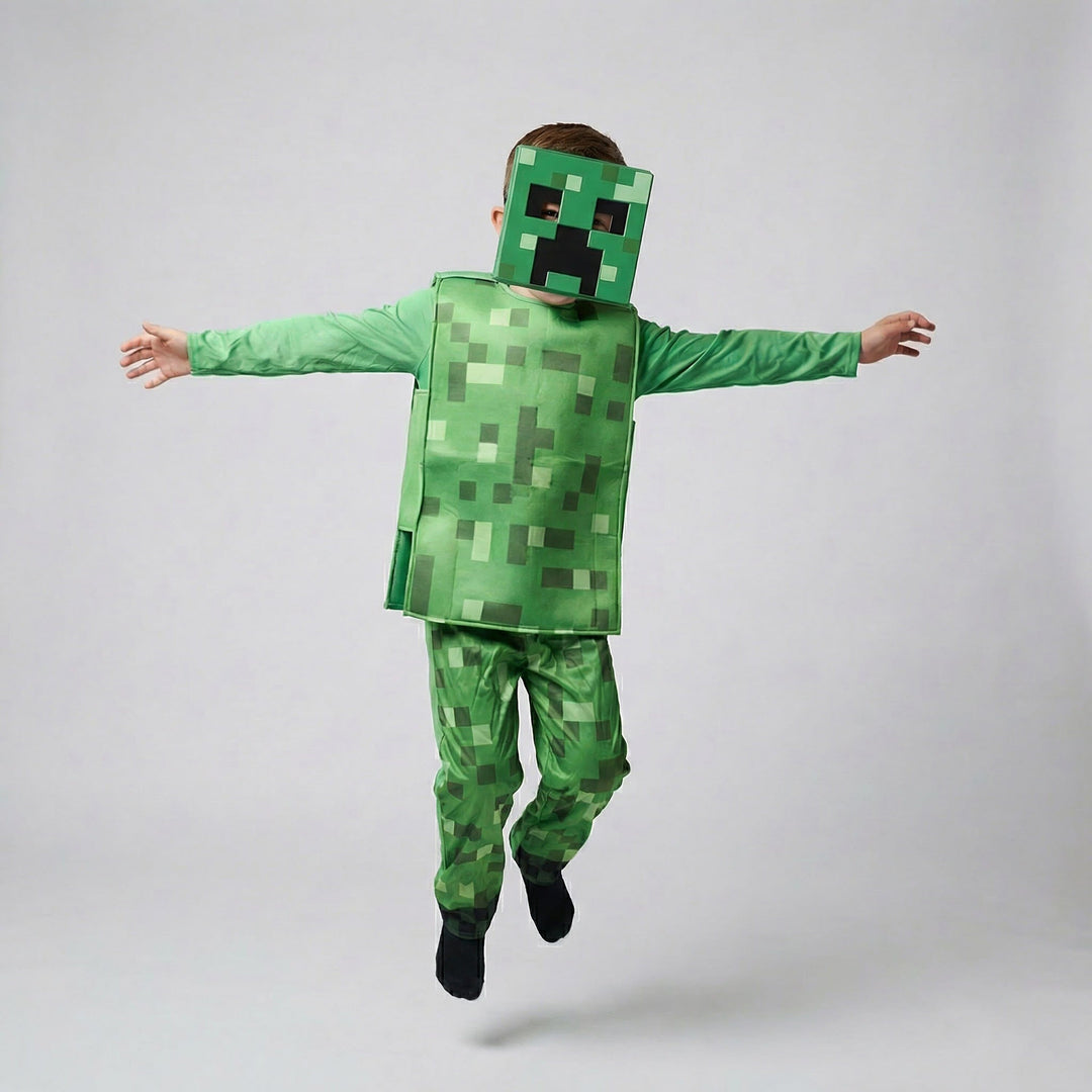 Minecraft Handbook Collection by Mojang AB 4 Books Set With Minecraft Creeper Costume for Kids