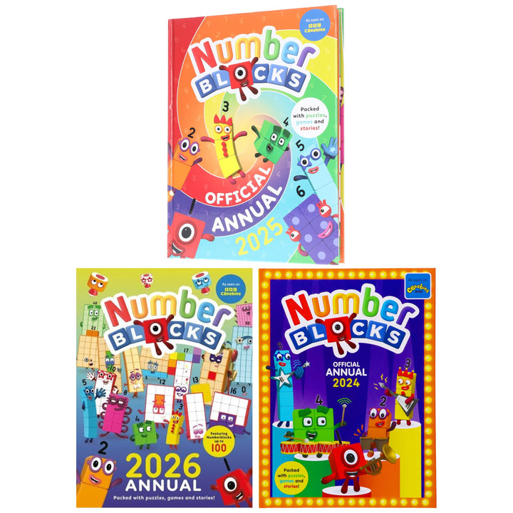 Numberblocks Annual 2026, 2025 & 2024 Children's stories, puzzles, games, colouring & More: 3 Books Collection Set - Ages 4+ - Hardback