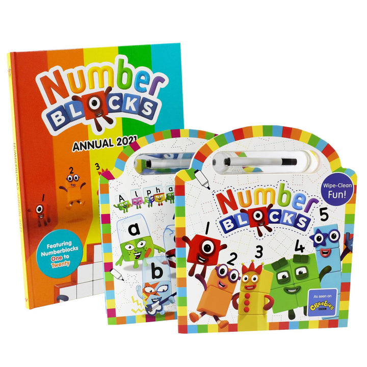 Numberblock and Alphablock Wipe Clean with Annual 2021 3 Books - Hardcover - Age 0-5 0-5 Sweet Cherry Publishing