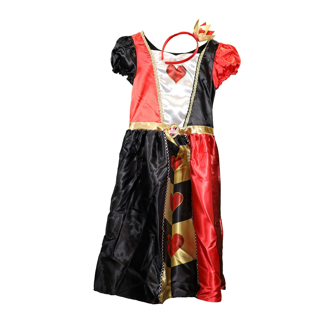 Disney Alice in Wonderland Queen of Hearts Fancy Dress for Kids: Official Disney by Disguise: Includes Iconic Queen of Hearts Dress and Crown Headband
