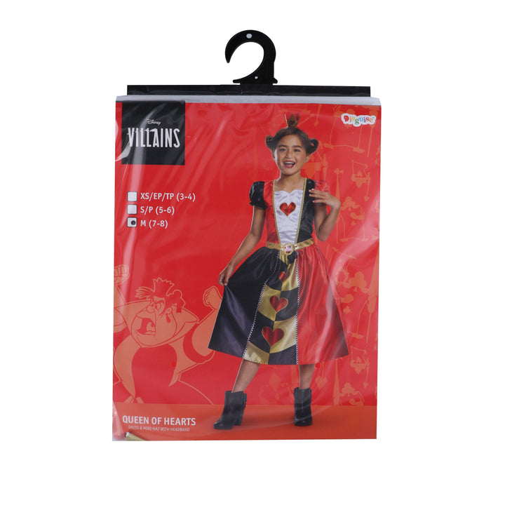 Disney Alice in Wonderland Queen of Hearts Fancy Dress for Kids: Official Disney by Disguise: Includes Iconic Queen of Hearts Dress and Crown Headband