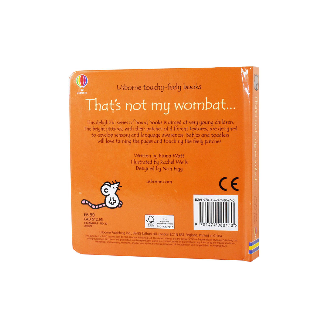 Thats Not My Touchy-feely Wombat Board Book by Fiona Watt– Age 0-5 0-5 Usborne