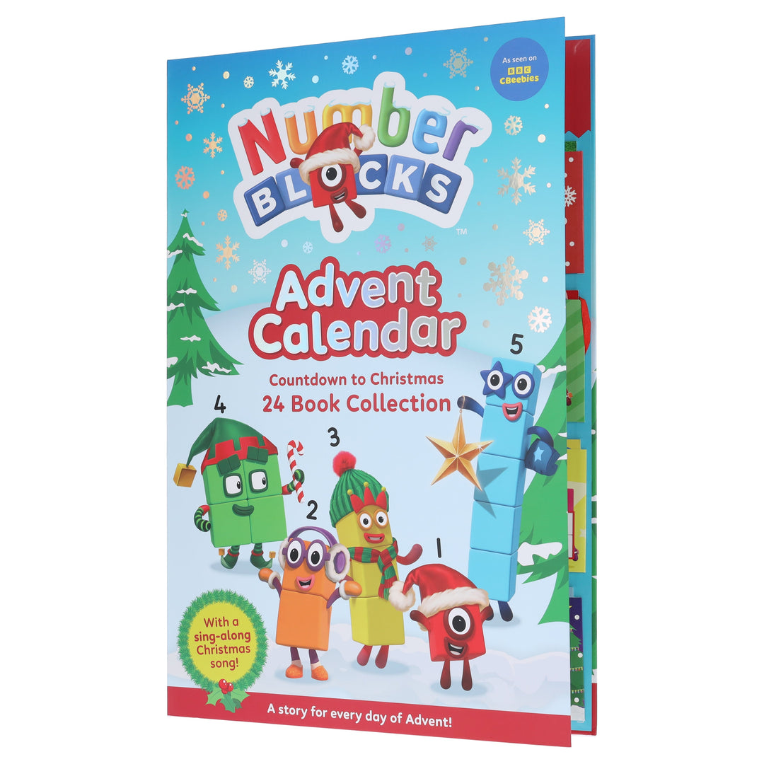 Numberblocks Advent Calendar - Countdown to Christmas 24 Story Books Collection (With sing-along Christmas song!) - Ages 3+ - Hardback