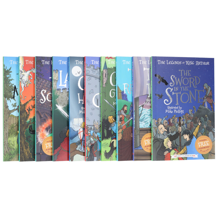 The Legends Of King Arthur Easy Classic 10 Books Box Set By Tracey Mayhew - Ages 7-9 - Paperback