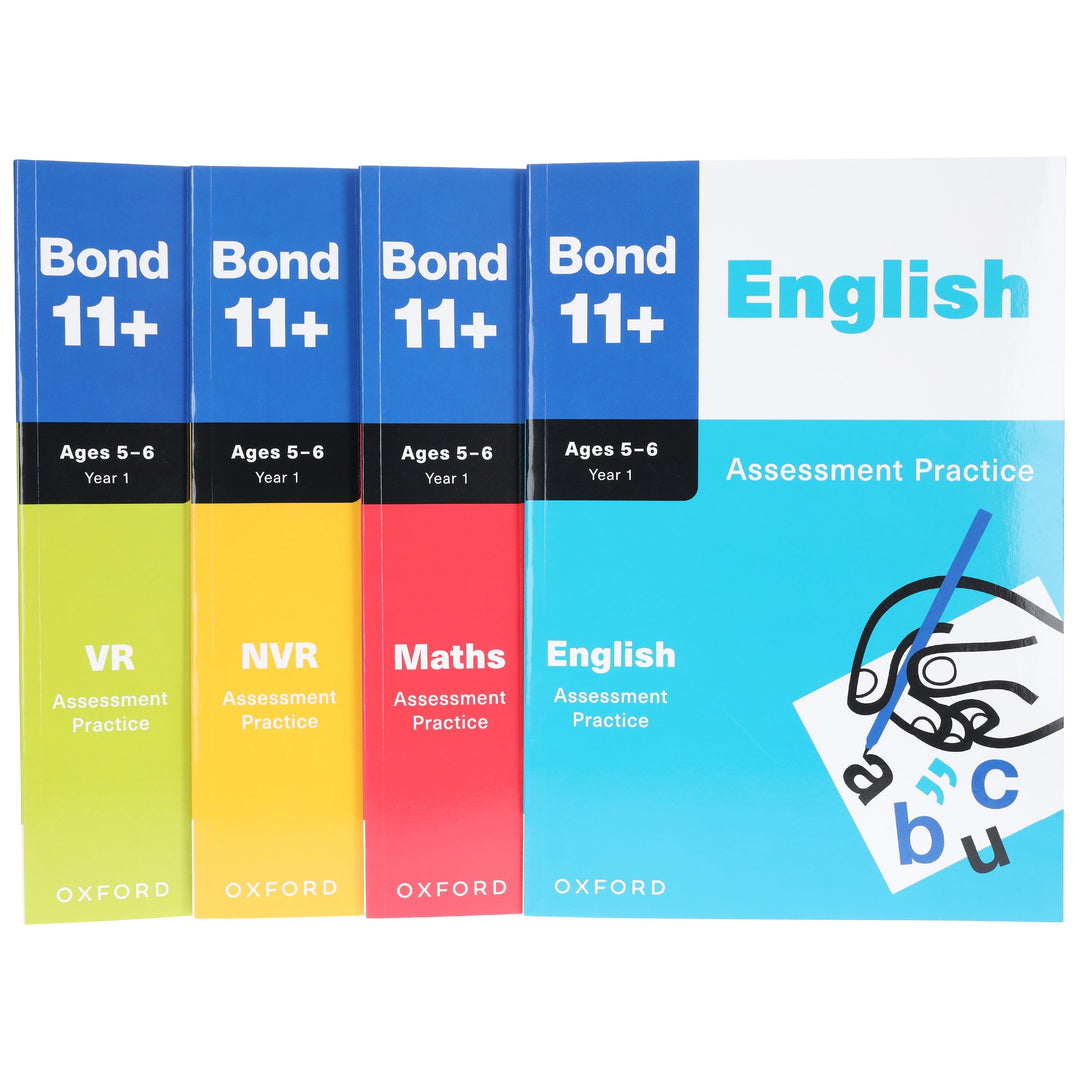 Bond 11+ Assessment Practice Year 1 (Ages 5-6) By Oxford: 4 Books Collection Set - Paperback