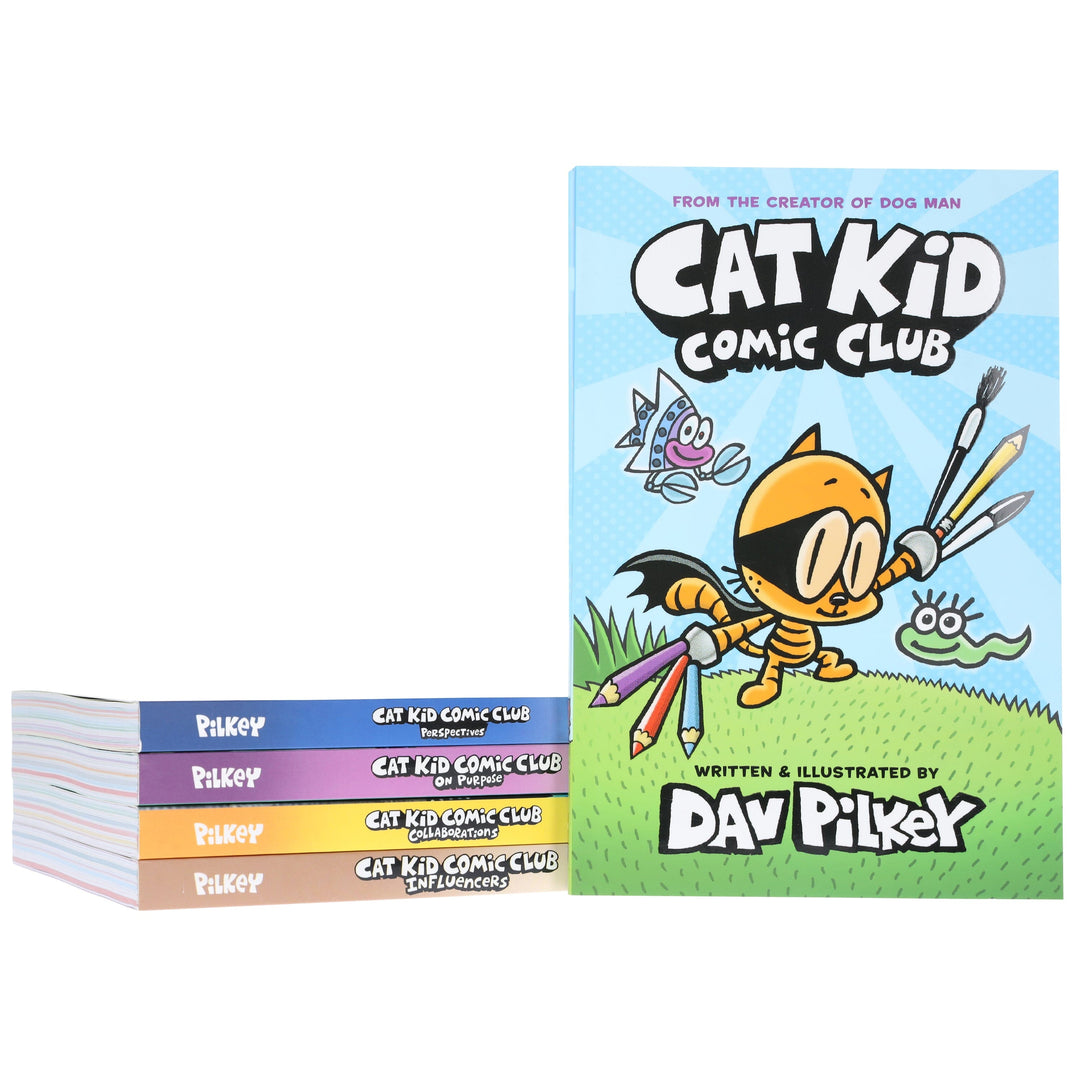 Cat Kid Comic Club By Dav Pilkey: illustrated 5 Books Collection Set - Ages 6-12 - Paperback