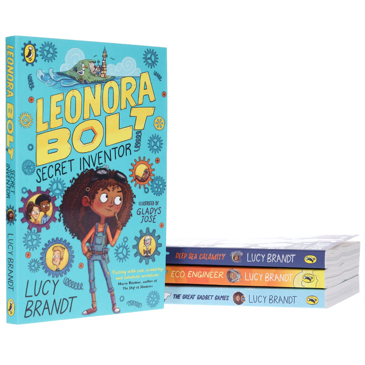 Leonora Bolt Secret Inventor Series (Book 1-4) by Lucy Brandt: Illustrated 4 Books Collection Set - Ages 6-10 - Paperback