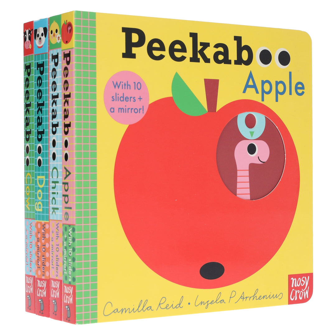 Peekaboo: Apple, Chick, Dog & Cow by Camilla Reid Illustrated 4 Books Collection Set - Ages 0-5 - Board Book