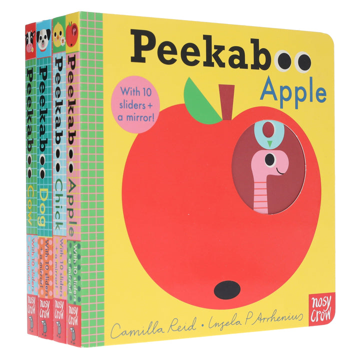 Peekaboo: Apple, Chick, Dog & Cow by Camilla Reid Illustrated 4 Books Collection Set - Ages 0-5 - Board Book