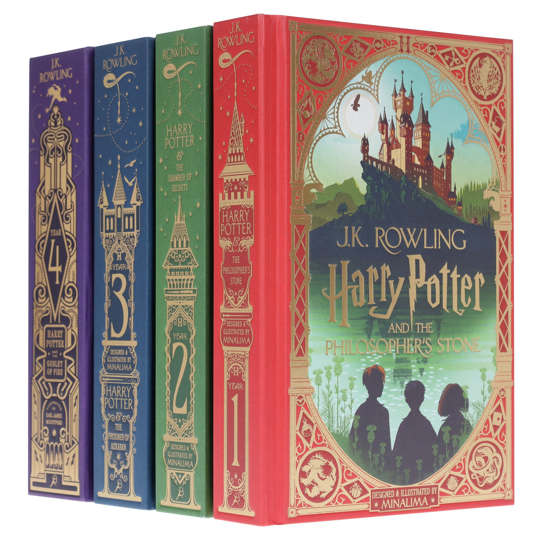 Harry Potter MinaLima & Interactive Collectors Edition (Volume 1-4) by J.K. Rowling: 4 Books Collection Set – Ages 9+ – Hardback