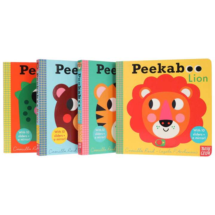 Peekaboo: Lion, Zoo, Bear & Dinosaur by Camilla Reid Illustrated 4 Books Collection Set - Ages 0-5 - Board Book