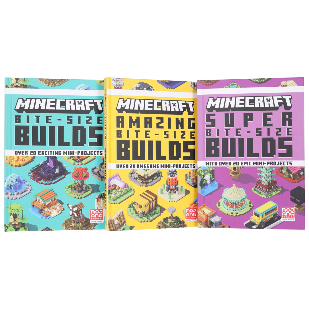 Minecraft Bite-Size Builds by Mojang AB 3 Books Collection Box Set - Ages 7+ - Hardback