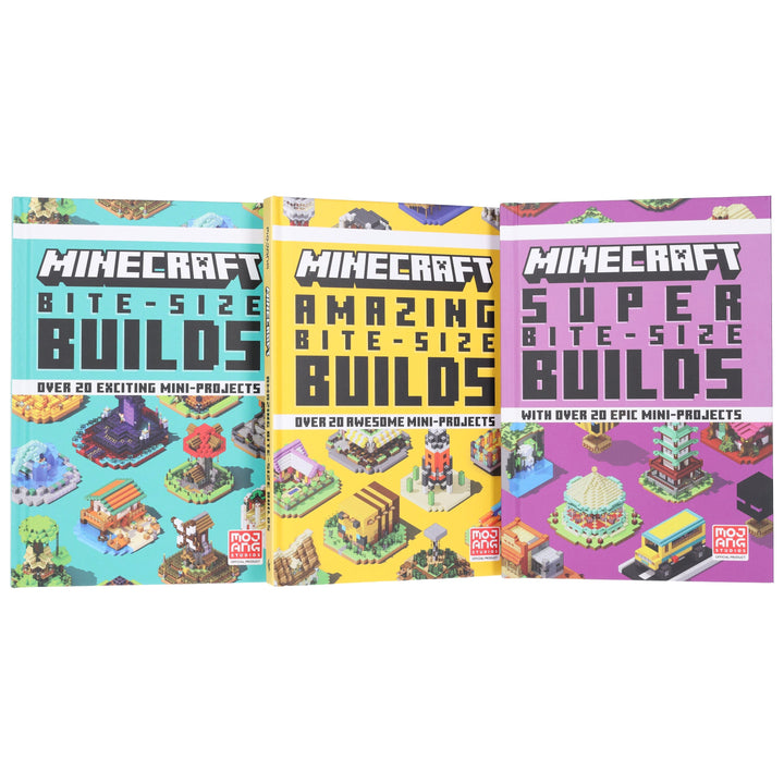 Minecraft Bite-Size Builds by Mojang AB 3 Books Collection Box Set - Ages 7+ - Hardback