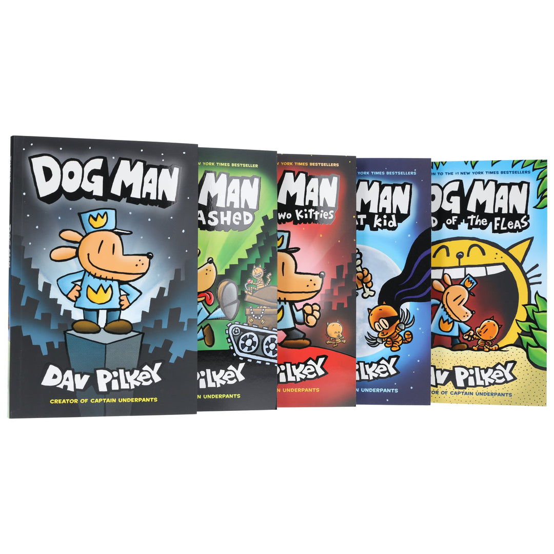Dog Man by Dav Pilkey: Books 1-5 Collection Set - Ages 6-12 - Paperback