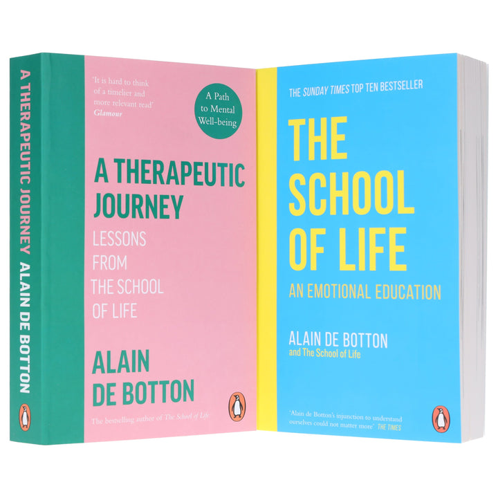 A Therapeutic Journey & The School of Life by Alain de Botton 2 Books Collection Set - Non Fiction - Paperback
