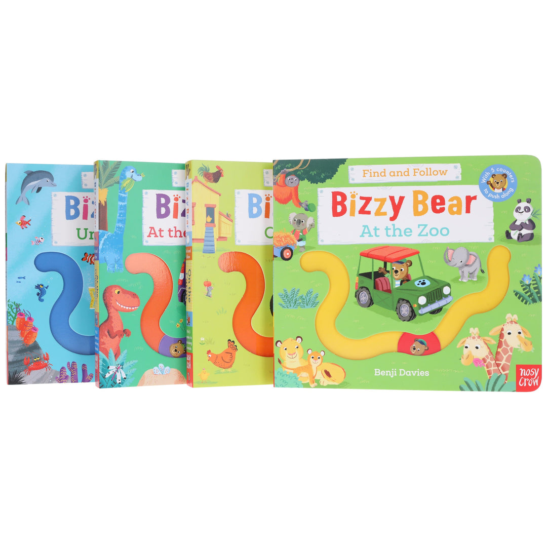 Bizzy Bear: Find and Follow Series by Benji Davies 4 Books Collection Set - Ages 2-5 - Board Book